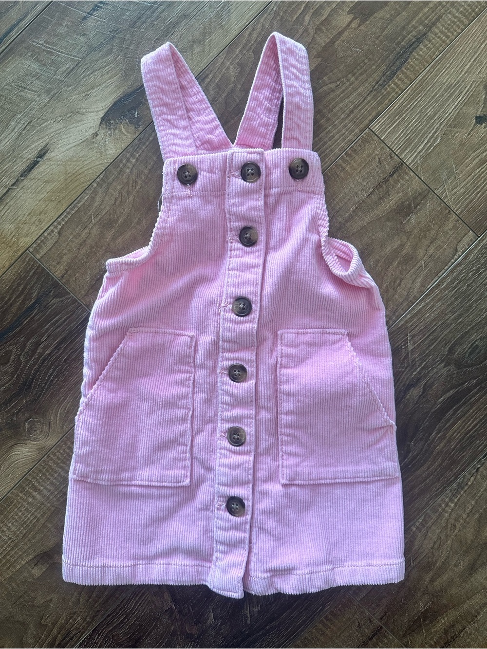 wonder nation Pink Corduroy Button-Front Pinafore